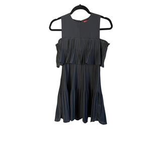 Saks Fifth Avenue Dress Black Sleeveless Pleated Short Size S Casual Party